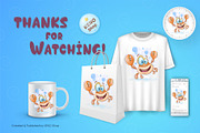 Cute cartoon crab. Tshirt, PNG., an Animal Illustration by KENO Mascots (Thumbnail 5 of 5)