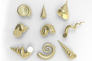 Shell Set - 9 3D Printing Charms