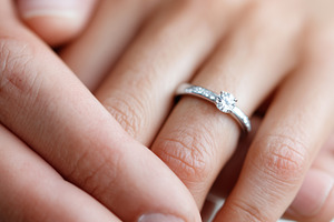 Delicate diamond engagement ring, a Beauty & Fashion Photo by MistyDay
