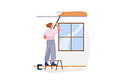 Workers repair houses set, a Person Illustration by PaperTrident (Thumbnail 9 of 19)