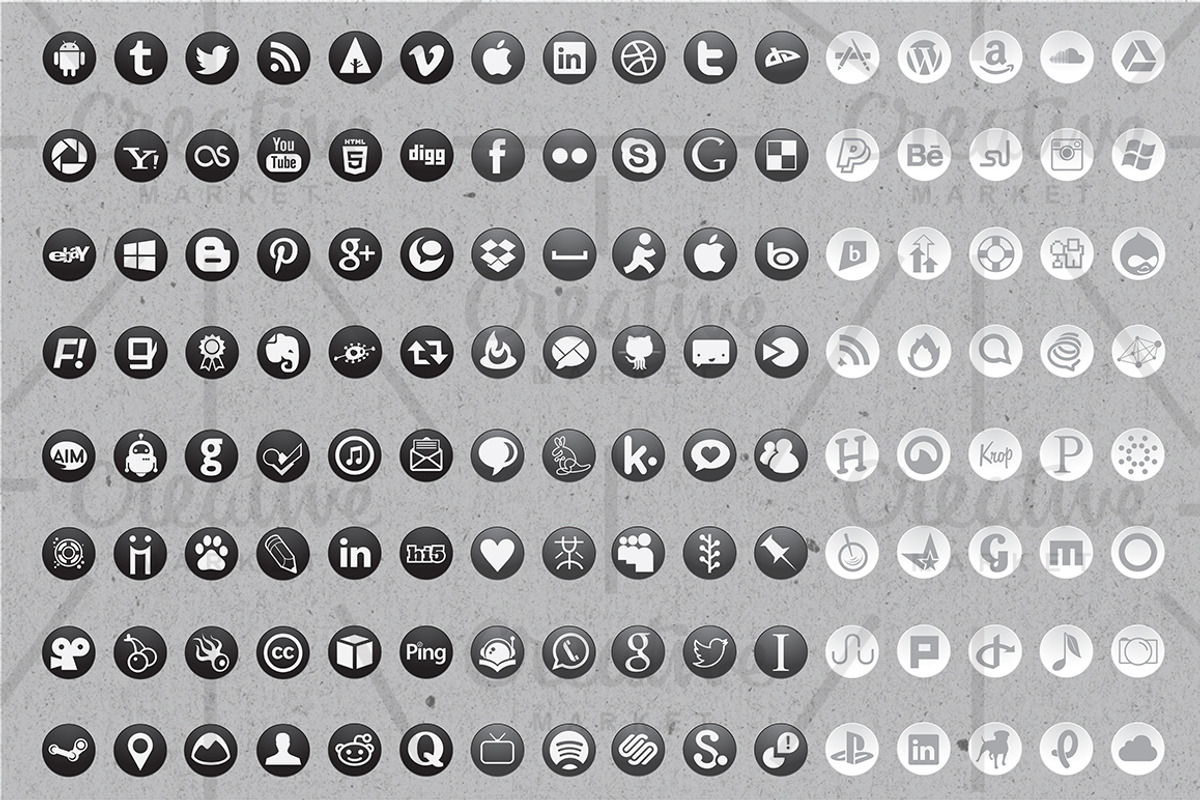 Shadowed Social Media Vector Icons, an Icon by cloverandcrow (Photo 2 of 3)