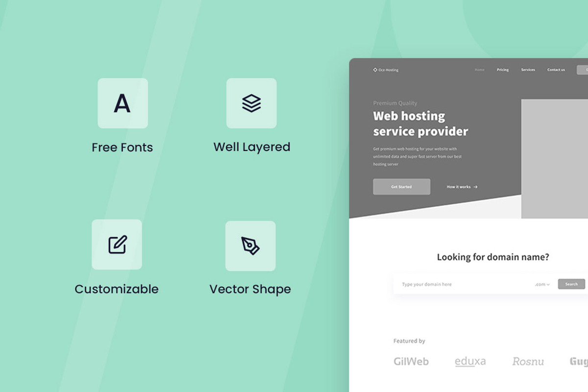 Hosting Server Wireframe Website, a Wireframe Template by INSPR STD (Photo 2 of 6)