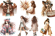 Watercolor Boho Girls Clipart, an Illustration by Designking (Thumbnail 3 of 4)