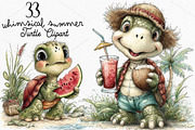 Whimsical Summer Turtle Clipart PNG, a Seasonal Illustration by Canvas Craft (Thumbnail 1 of 7)