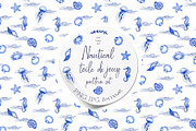 Nautical Toile de Jouy Seamless Patt, a Pattern Graphic by AnaGuziiArt (Thumbnail 3 of 9)