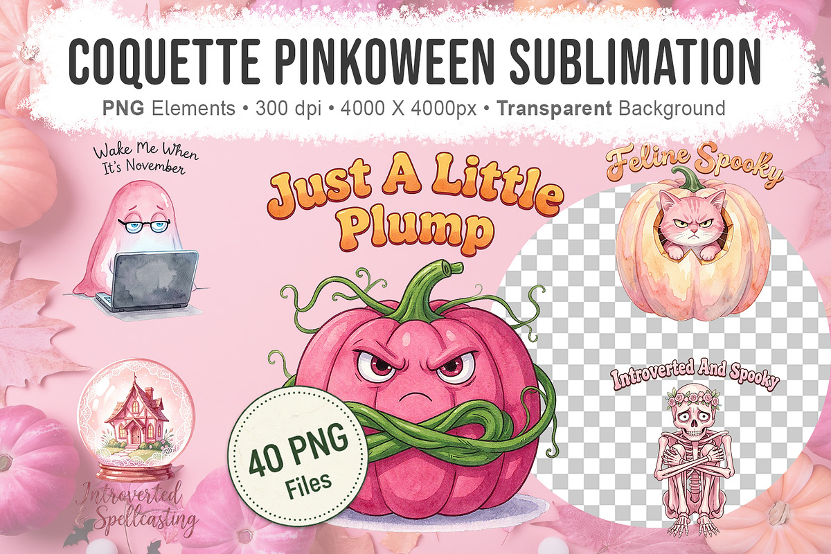 Coquette Pinkoween Sublimation, a Seasonal Illustration by Artnoy (Photo 1 of 18)