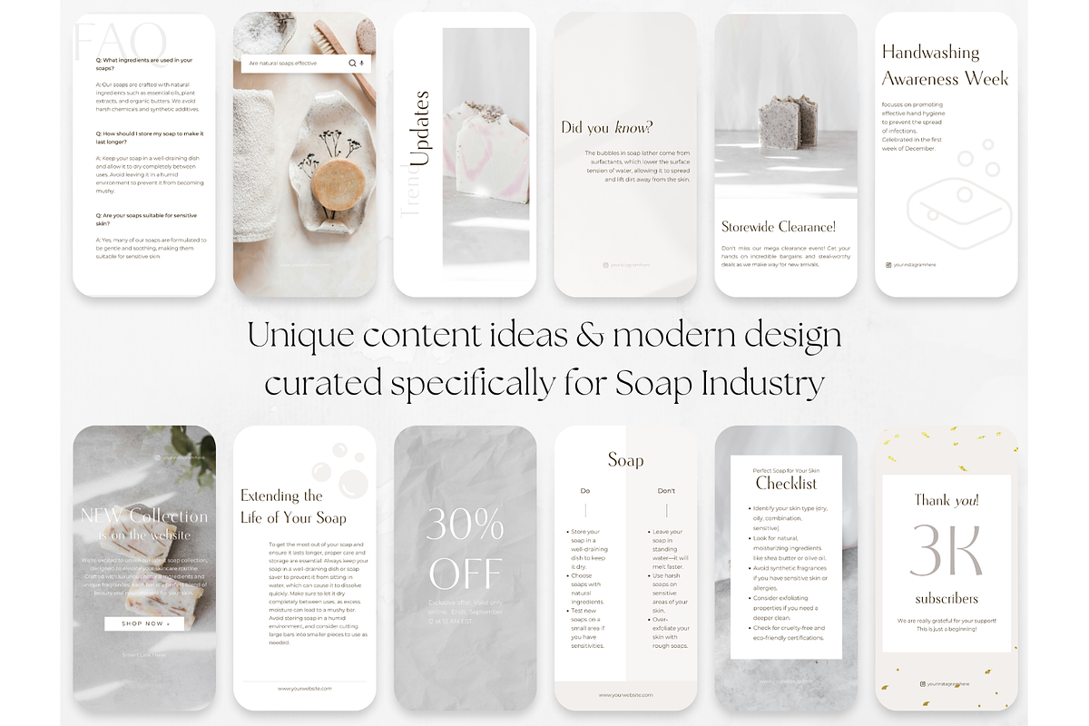 100 Soap Social Media Stories, a Social Media Template by PatternLab. (Photo 4 of 9)
