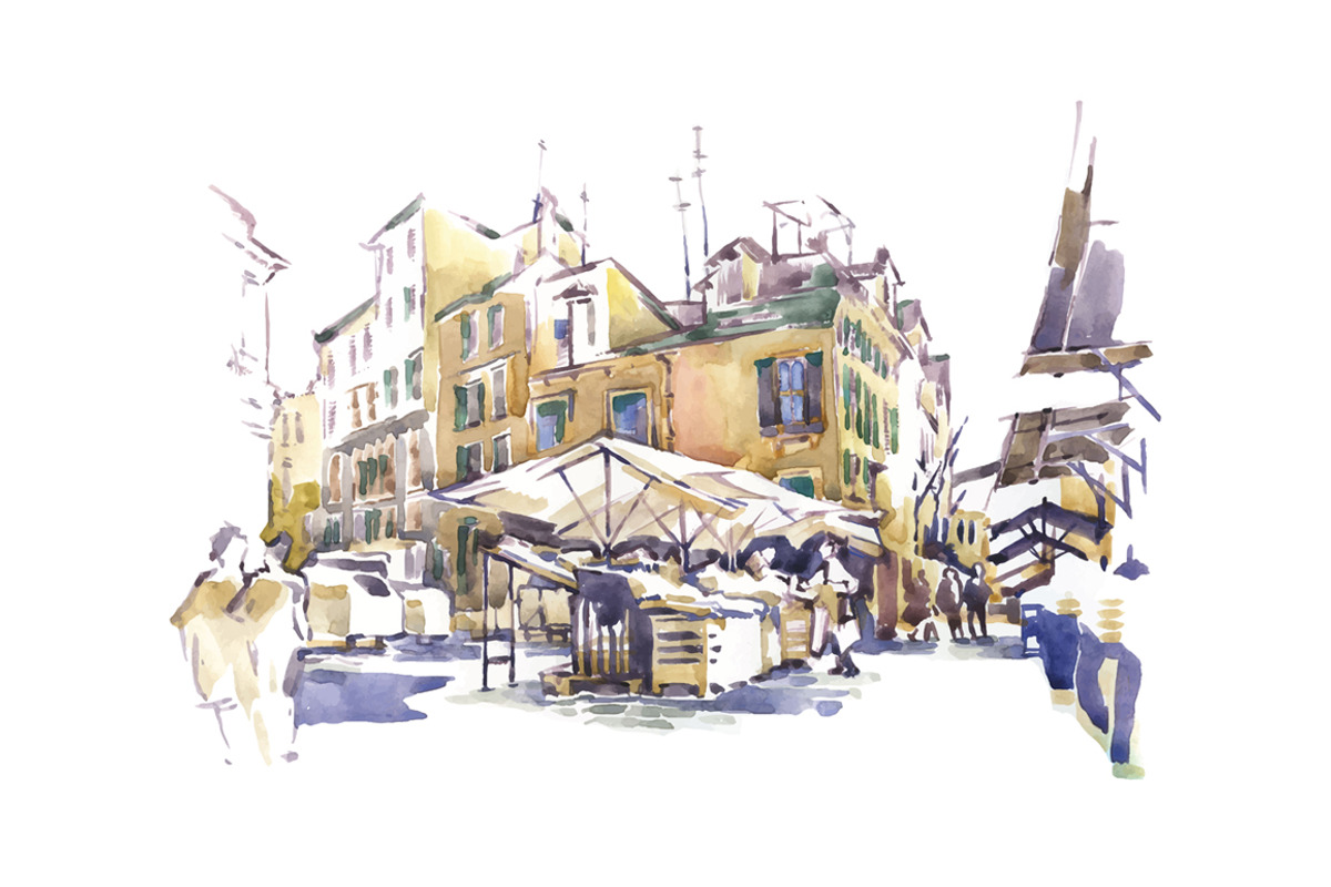 Old town marketplace., a Texture Illustration by Penndpaper (Photo 2 of 2)