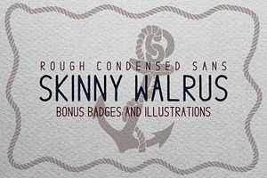 Skinny Walrus - Vintage Font + Logos, a Sans Serif Font by Brigantine Designs