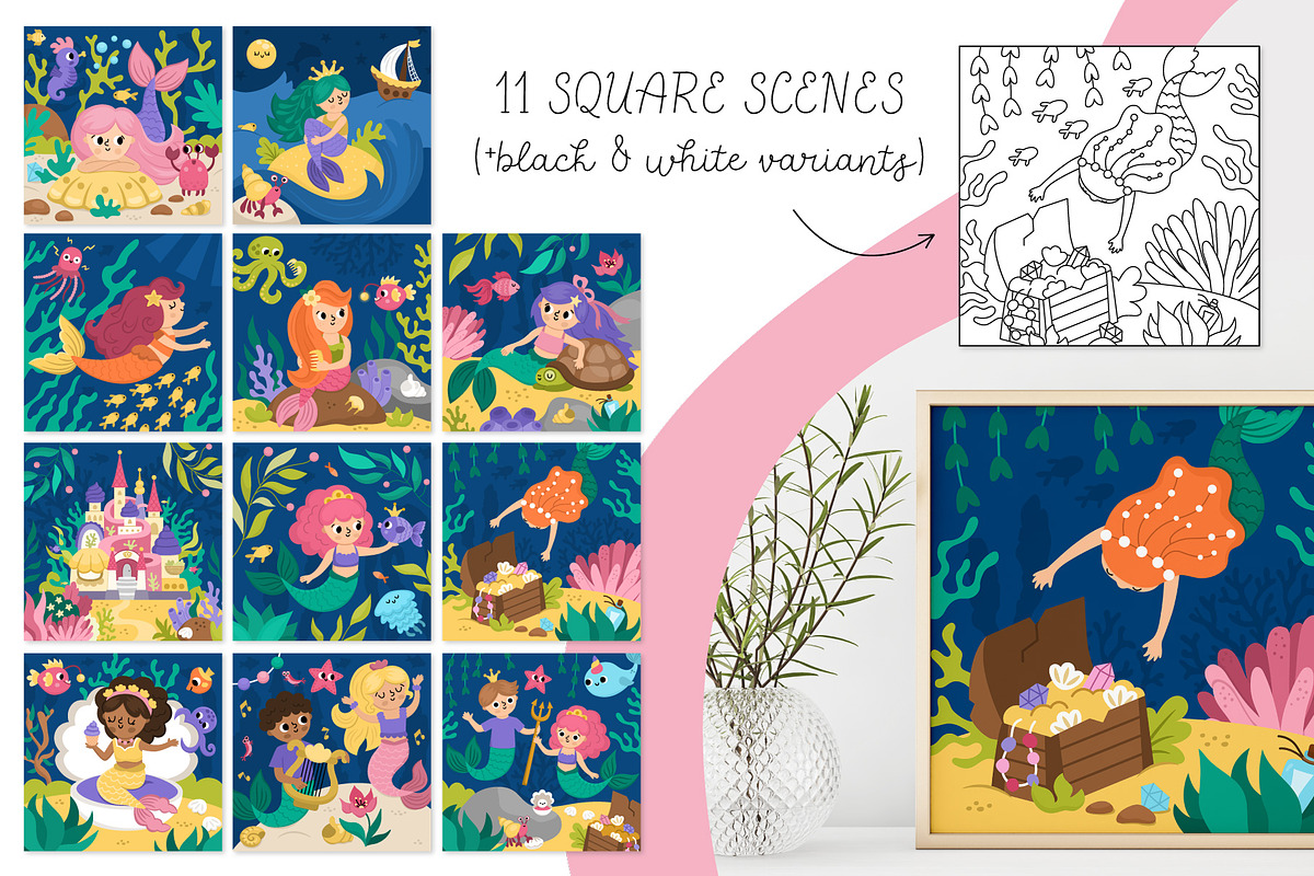 Mermaid tales clipart and designs, an Animal Illustration by Lexi Claus (Photo 4 of 9)