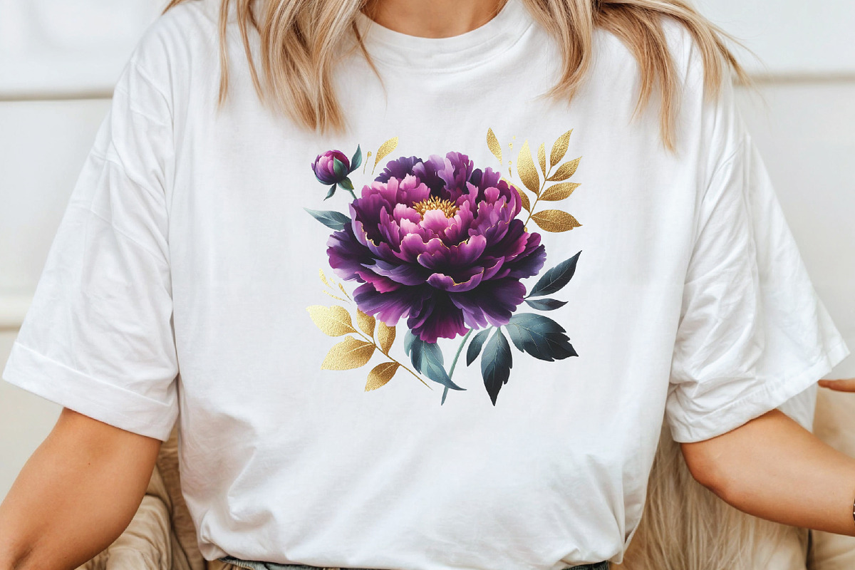 Pink & Purple Peony Flowers Clipart, an Illustration by CraftArtStudio (Photo 4 of 6)