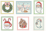Christmas Postage Stamp Clipart, an Illustration by OK Design (Thumbnail 4 of 5)