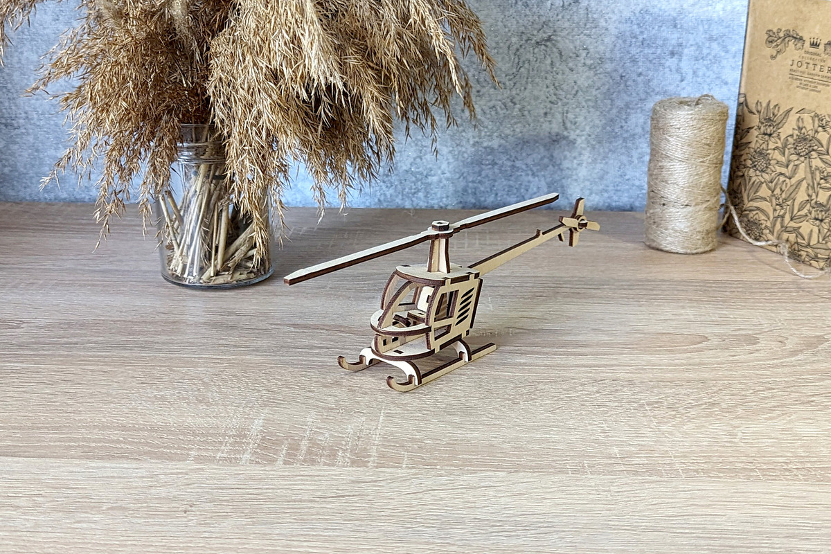 Helicopter - Laser Cut File, an Object Graphic by VectorPainter (Photo 10 of 13)