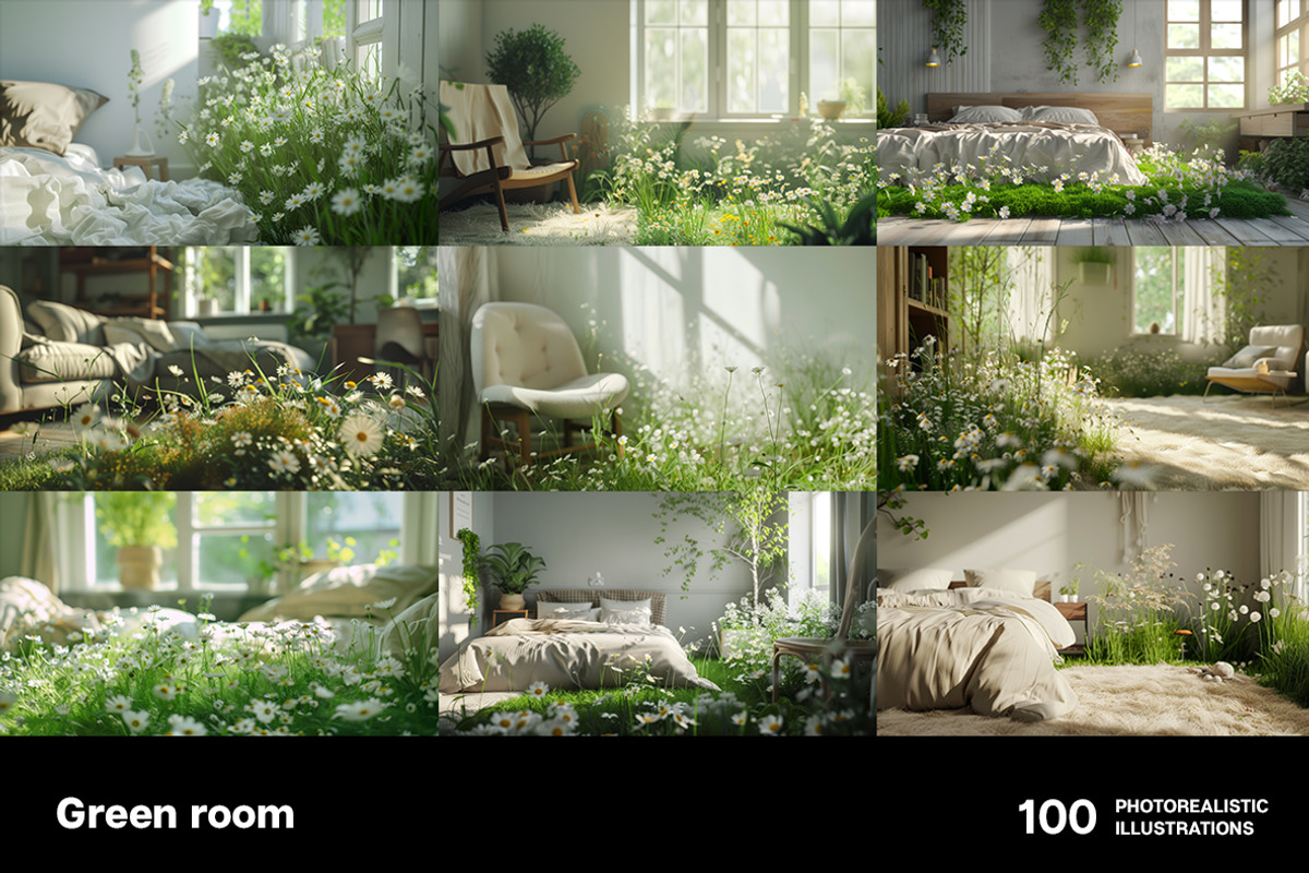 Green rooms. Collection, a Decorative Illustration by Handmadefont (Photo 5 of 14)
