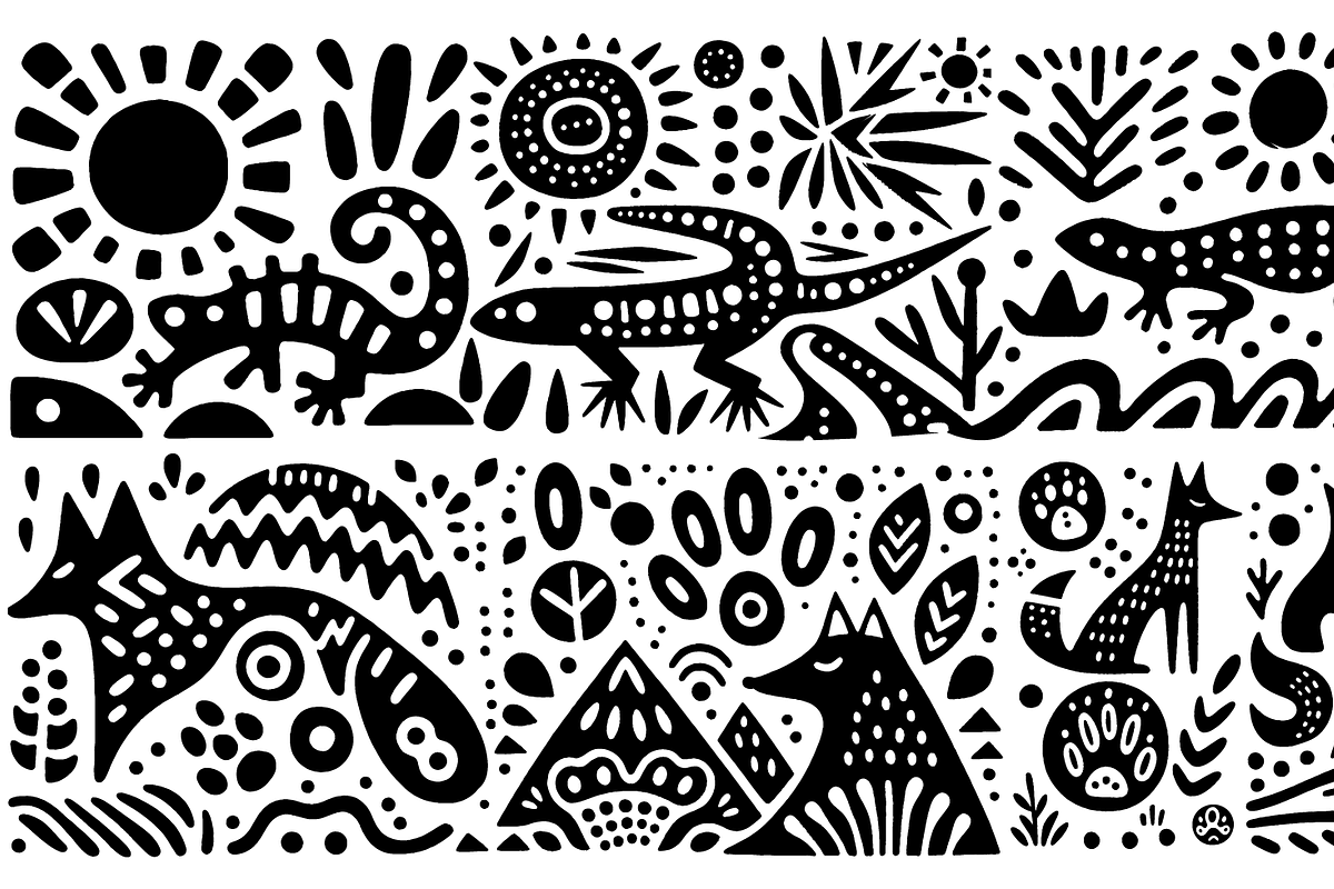 Vintage Gecko Folk Art, a Decorative Illustration by devastd (Photo 22 of 27)