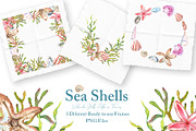 Watercolor Sea Shells Illustrations, a Work Illustration by TanataDesign (Thumbnail 8 of 10)