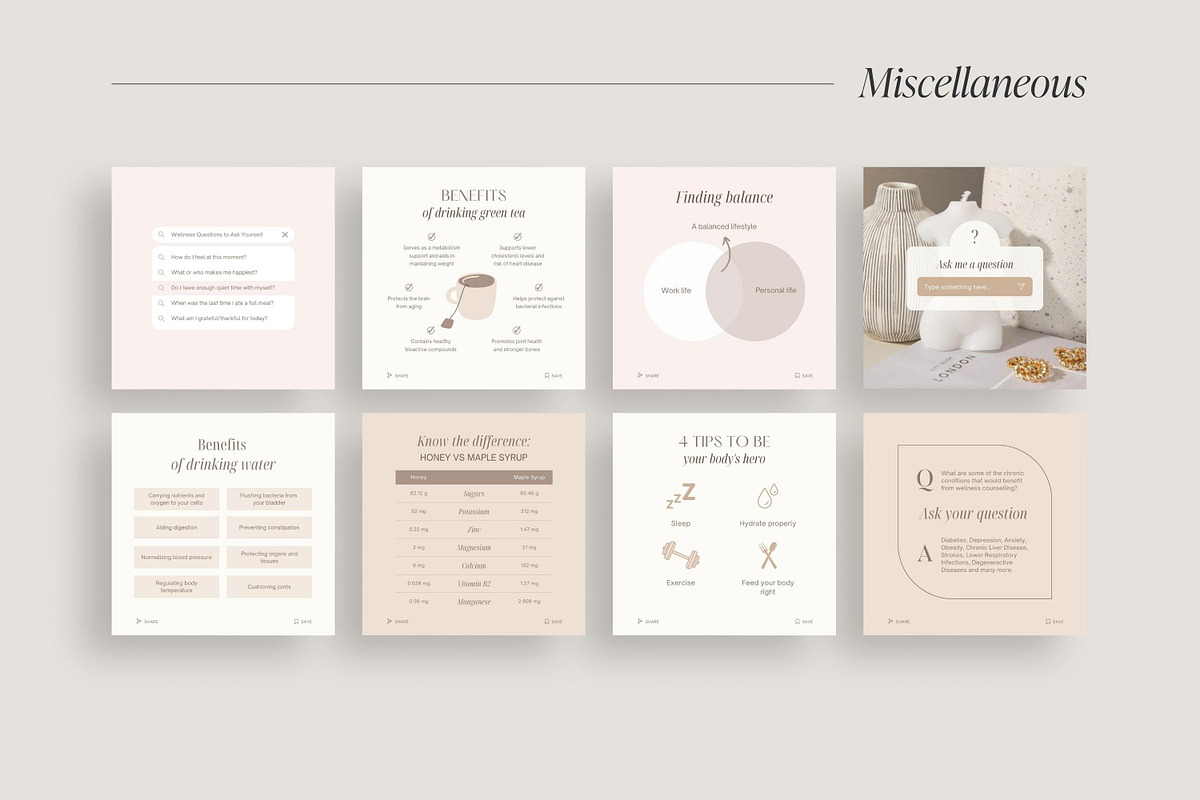Health & Wellness templates, a Social Media Template by LiliesandBerries (Photo 8 of 21)