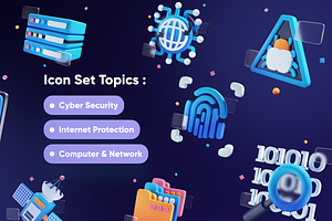 Cyberly . Cyber Security 3D Icon Set