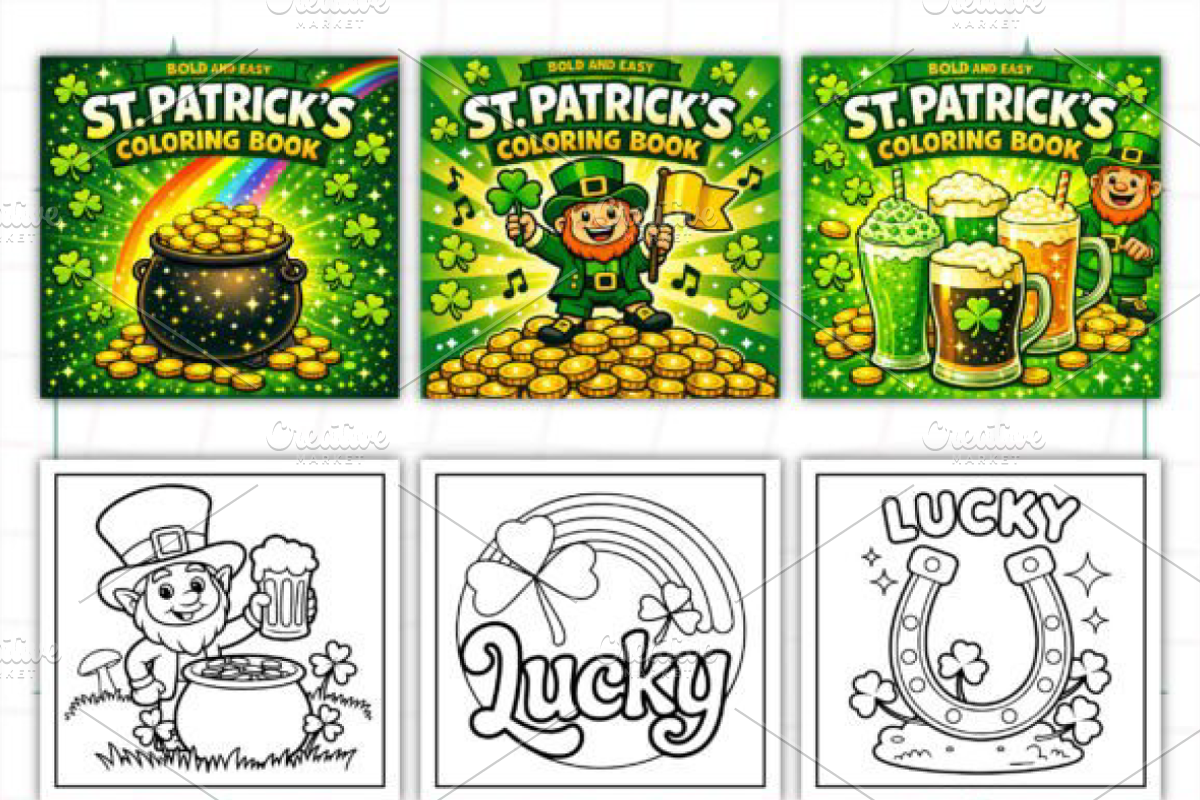 Bold and Easy St Patrick's Coloring, a Seasonal Illustration by Ink Gallery (Photo 2 of 4)