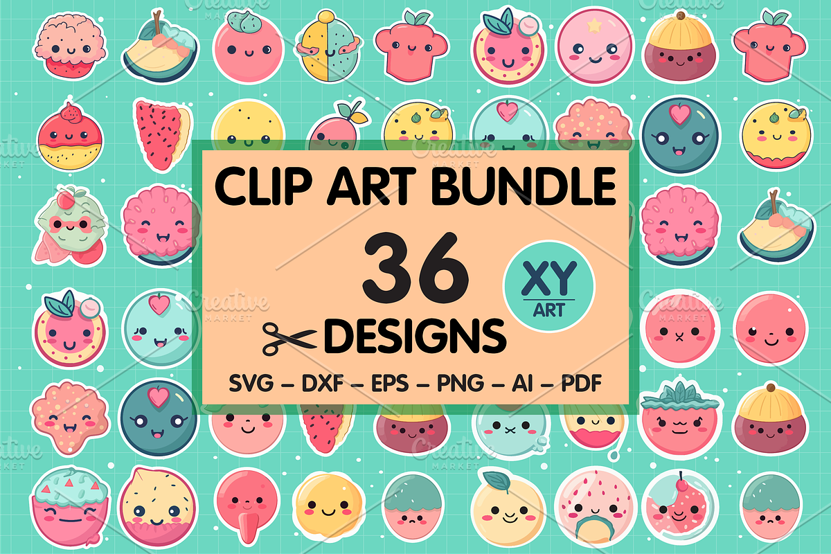 Summer Cute Food Clipart Bundle, a Decorative Illustration by Xinyan Studio (Photo 1 of 6)