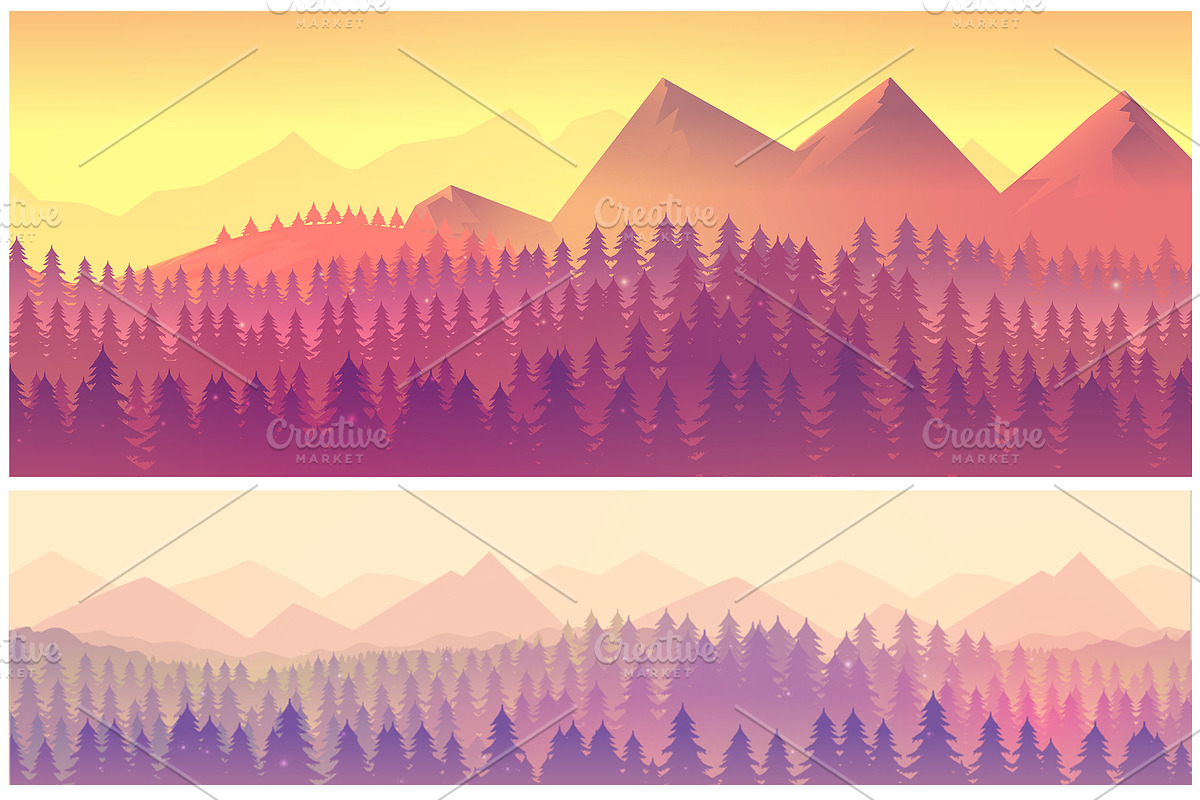 Trendy Vector Landscapes, an Illustration by 2dvillShop (Photo 5 of 5)