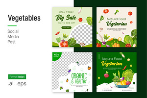 Vegetables Social Media Post Design, a Social Media Template by shin_std
