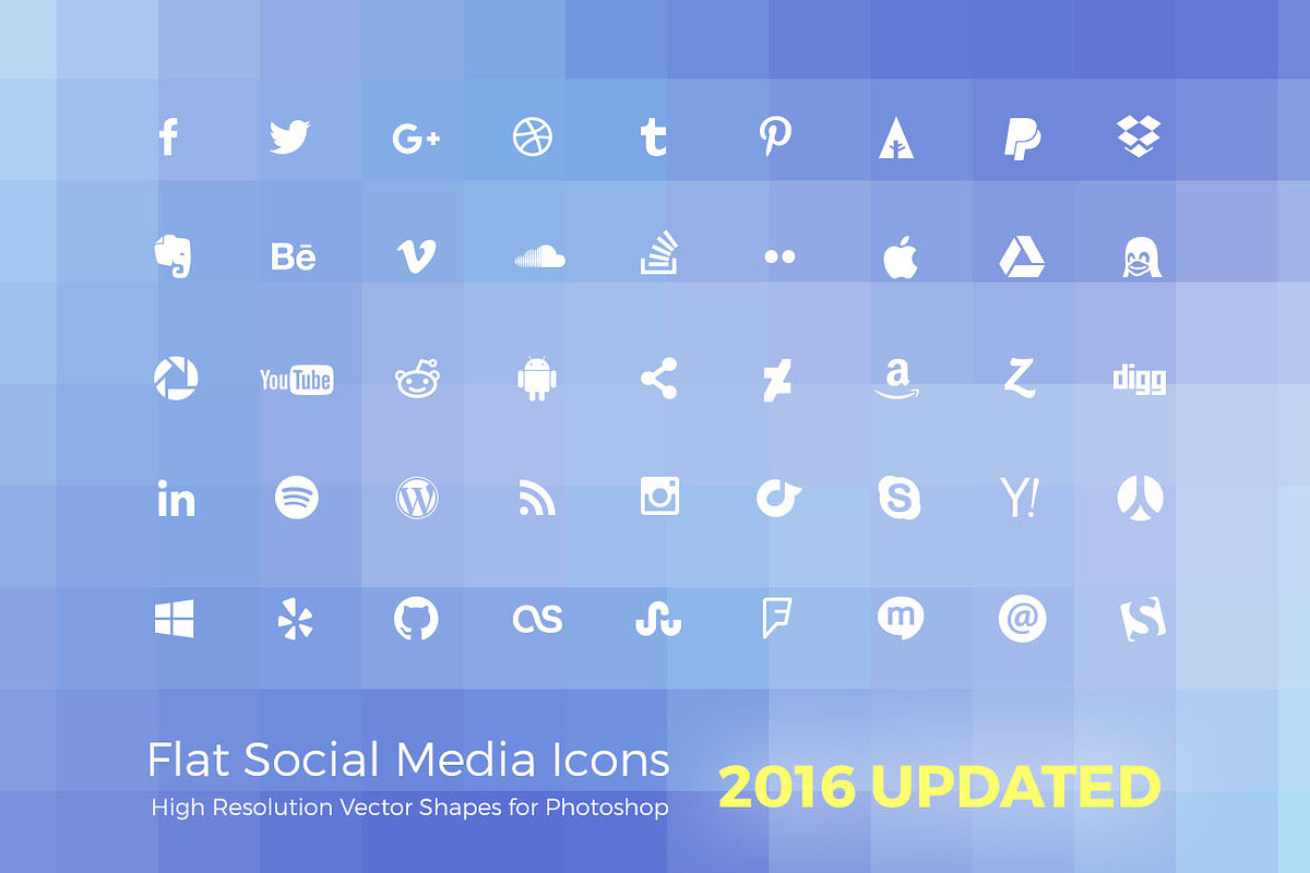 Simple Social Media Icons, an Icon by Design Bits