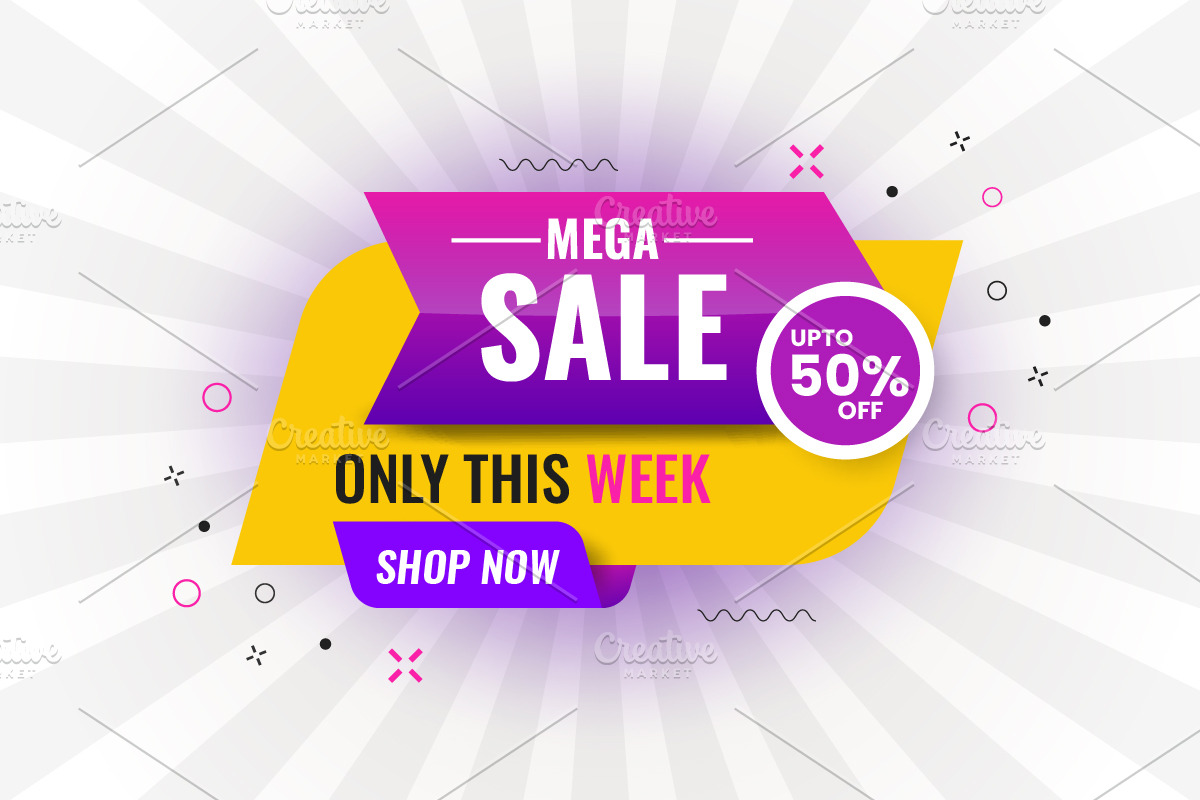 Mega sale promotional banner, a Social Media Template by Tanuart (Photo 2 of 2)