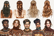 Boho Christmas Clipart, an Illustration by NadiaTheronArt (Thumbnail 4 of 5)
