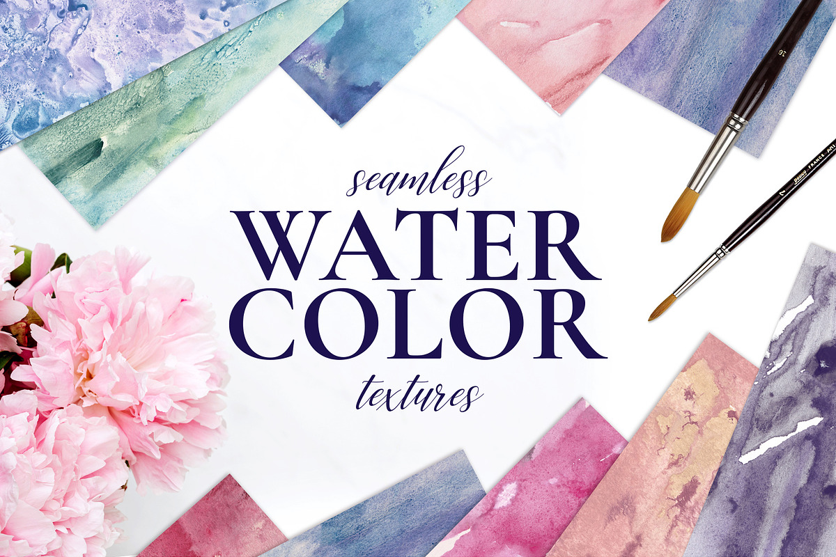 Seamless Watercolor Textures, a Texture Graphic by CatJello Graphics (Photo 1 of 20)