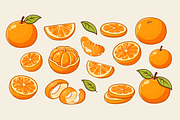 Orange Element Set, a Food Illustration by Laimmilka (Thumbnail 2 of 3)