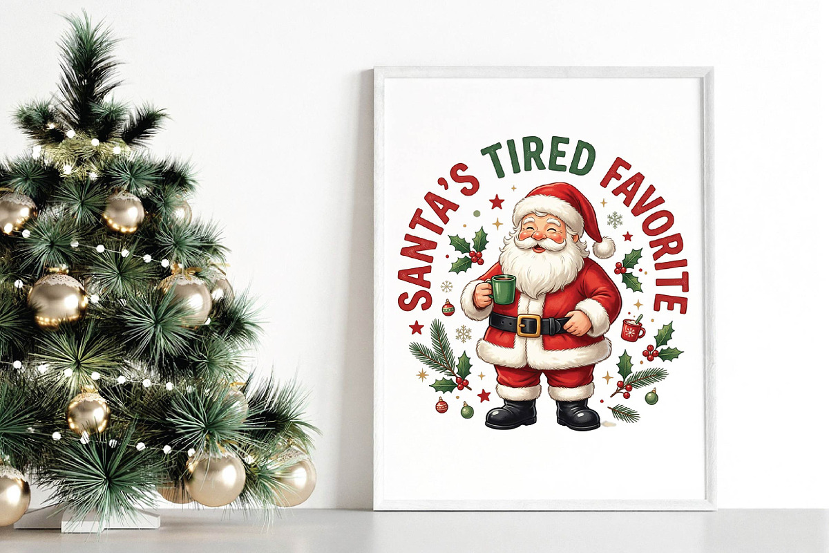 Santa’s Tired Favorite Christmas PNG, a Seasonal Illustration by DreamPrint404 (Photo 5 of 6)