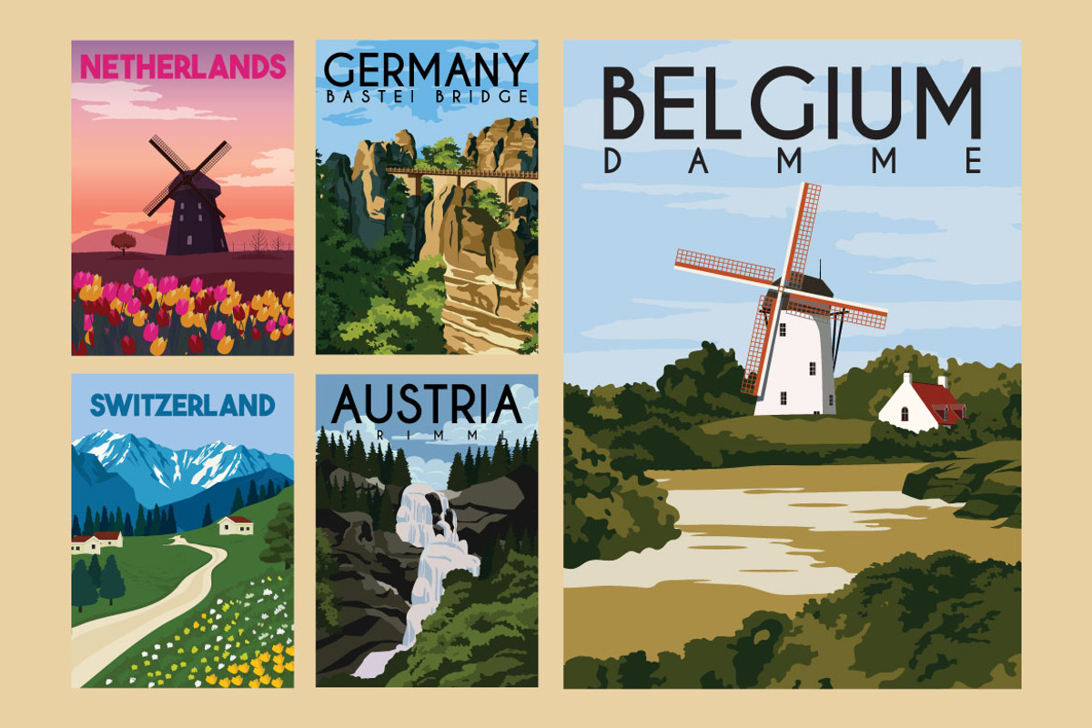 Travel Poster Western Europe Vol.1 preview 2
