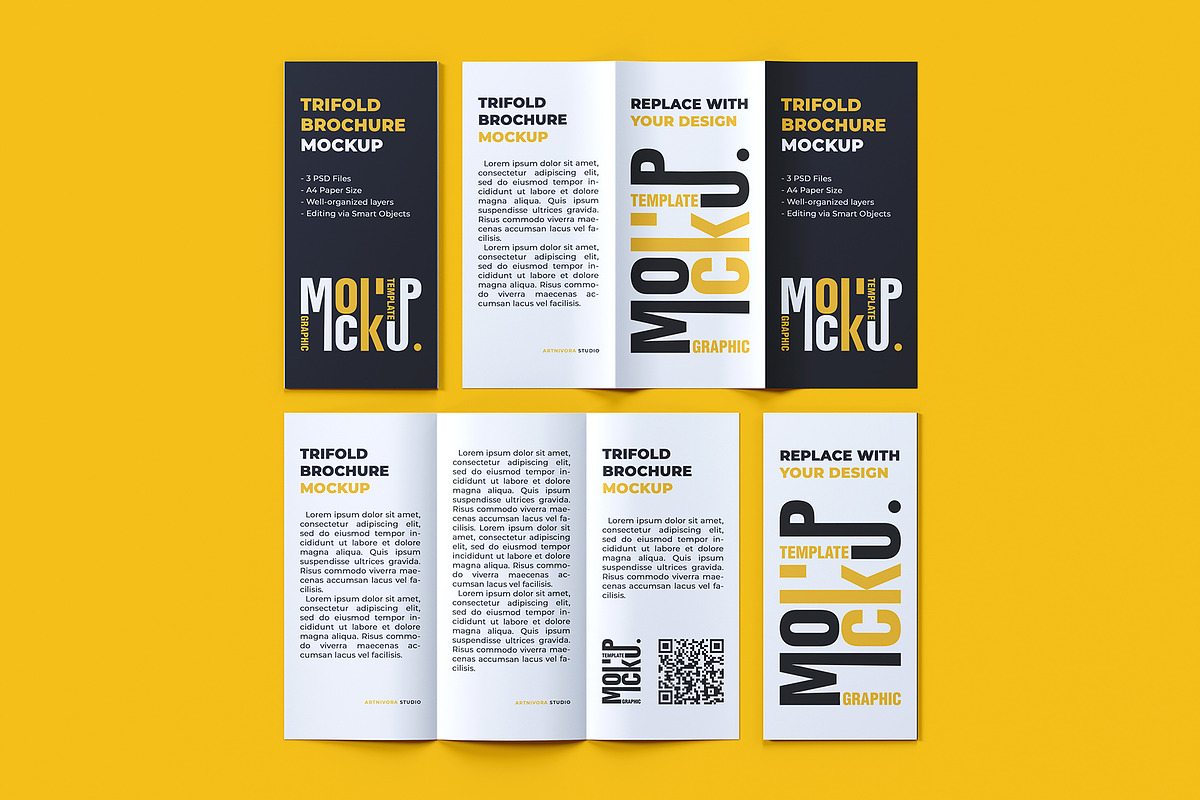 Trifold Brochure Mockup Sets, an Advertising Mockup by Artnivora.Std (Photo 2 of 4)