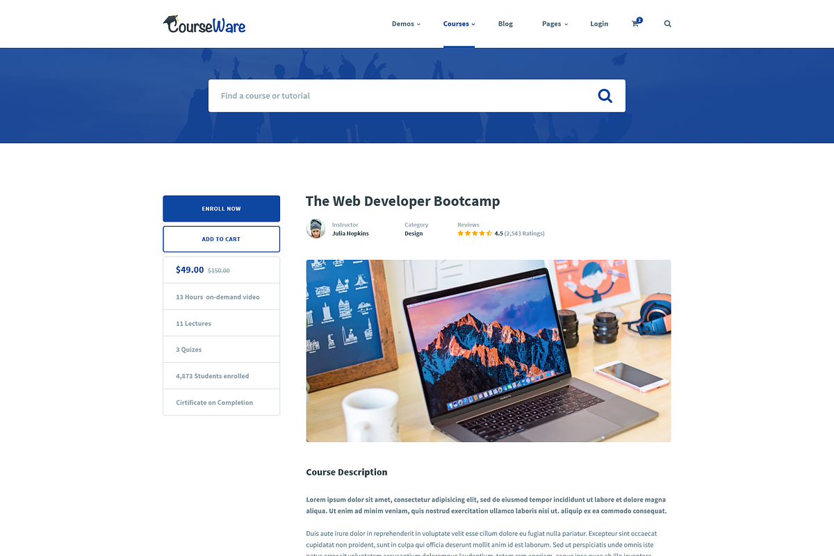 CourseWare - Learning PSD Template, a Landing Page Template by bigpsfan's SHOP (Photo 6 of 25)
