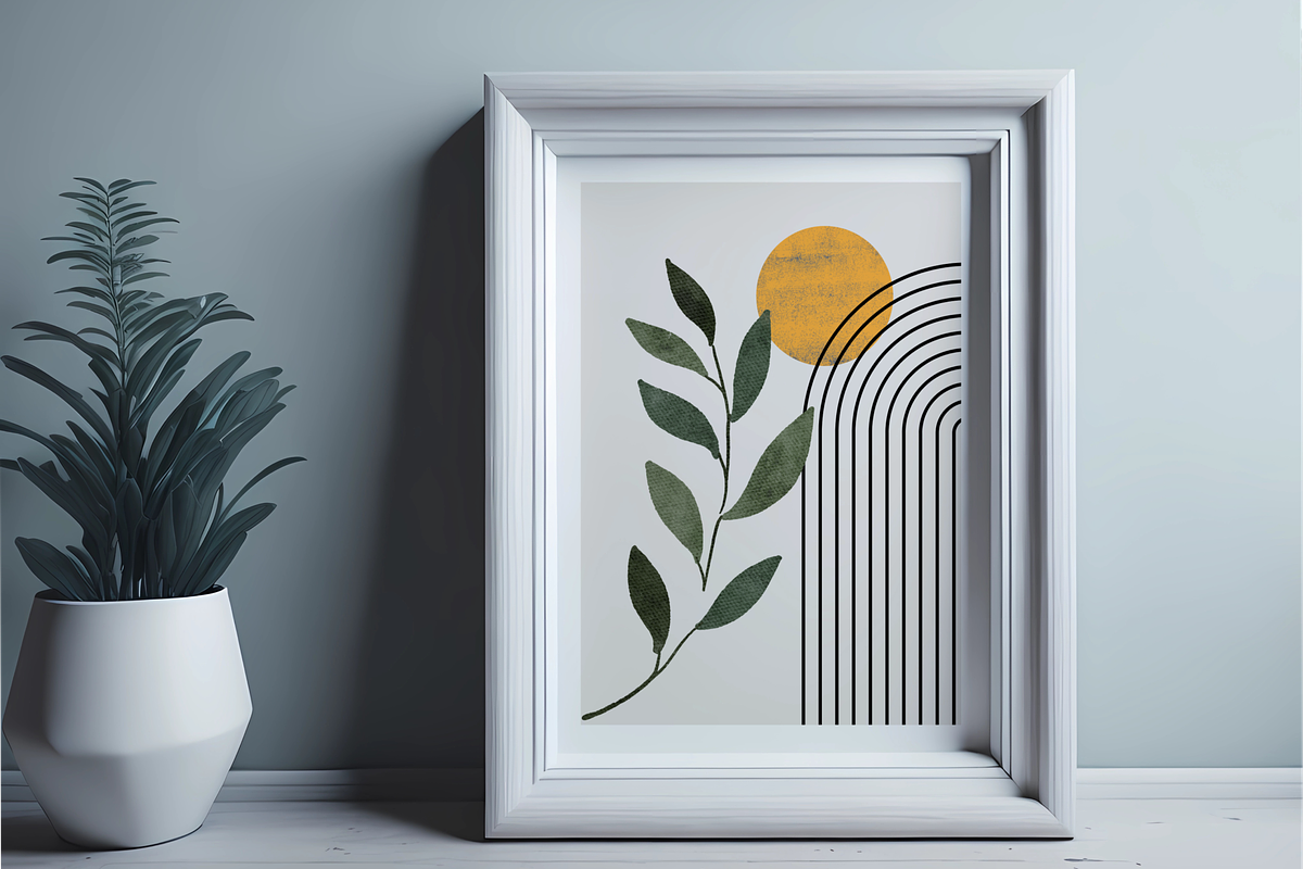 PSD Frame Mockup, Grey Wall Art, a Print Template by Ali's Designs (Photo 3 of 4)