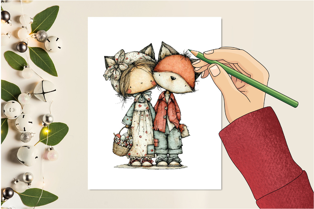 Romantic Easter Couple Clipart, an Illustration by Design Market (Photo 5 of 5)