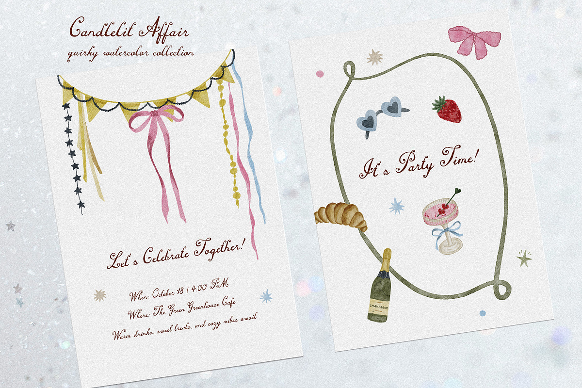Quirky Watercolor Wedding Icons Set, a Decorative Illustration by Madiwaso (Photo 2 of 9)