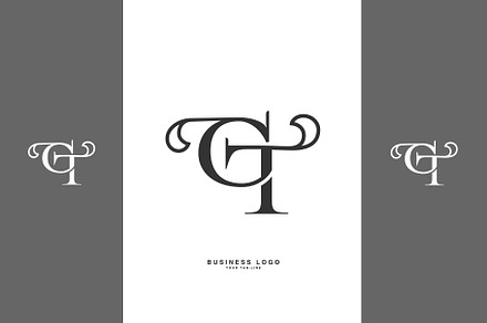 Alphabet Letters Icon Logo CT or TC