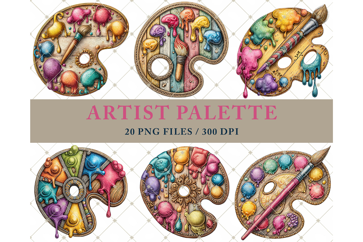 Artist Palette Clipart PNG, an Illustration by Memories By Lea (Photo 2 of 7)