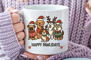 Happy Pawlidays PNG Christmas Dog, an Illustration by CraftArtStudio (Thumbnail 3 of 4)