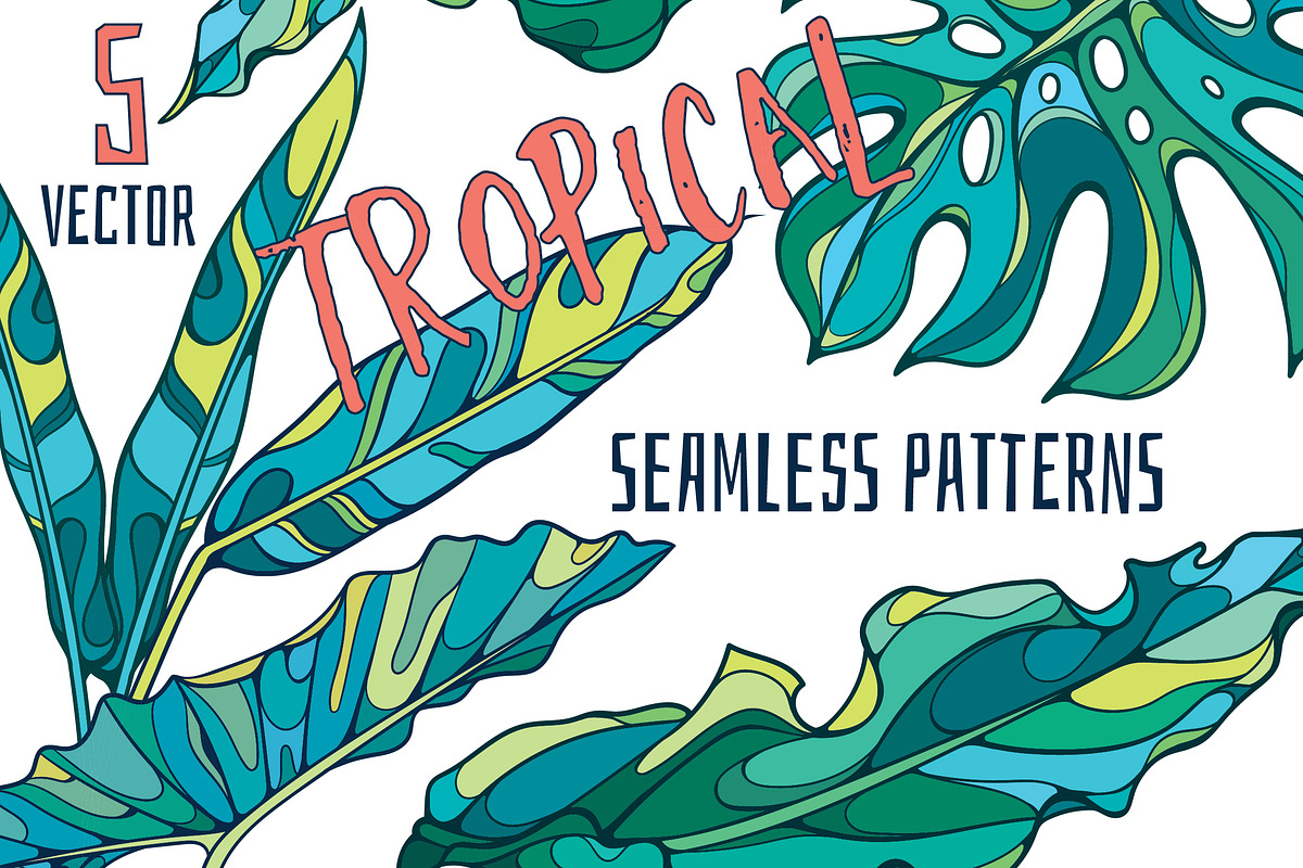 Seamless tropical patterns, a Pattern Graphic by Purple Platypus (Photo 1 of 7)