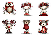 whimsical winter animals clipart, an Illustration by CreationArt (Thumbnail 5 of 7)