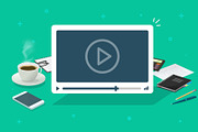 Video Webinar Learning on Computer, an Education Illustration by vladwel (Thumbnail 2 of 2)