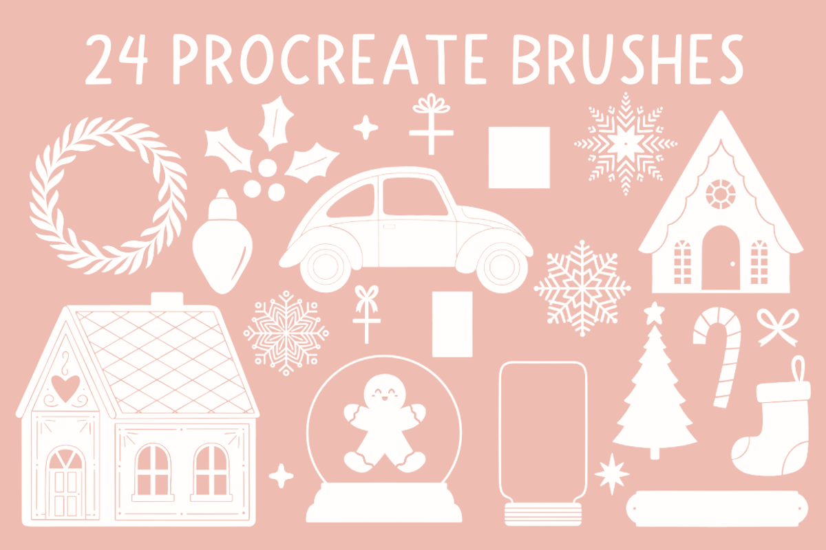 Christmas Procreate Stamp Brush Pack, a Brush Add-On by K McCormack Designs (Photo 5 of 5)