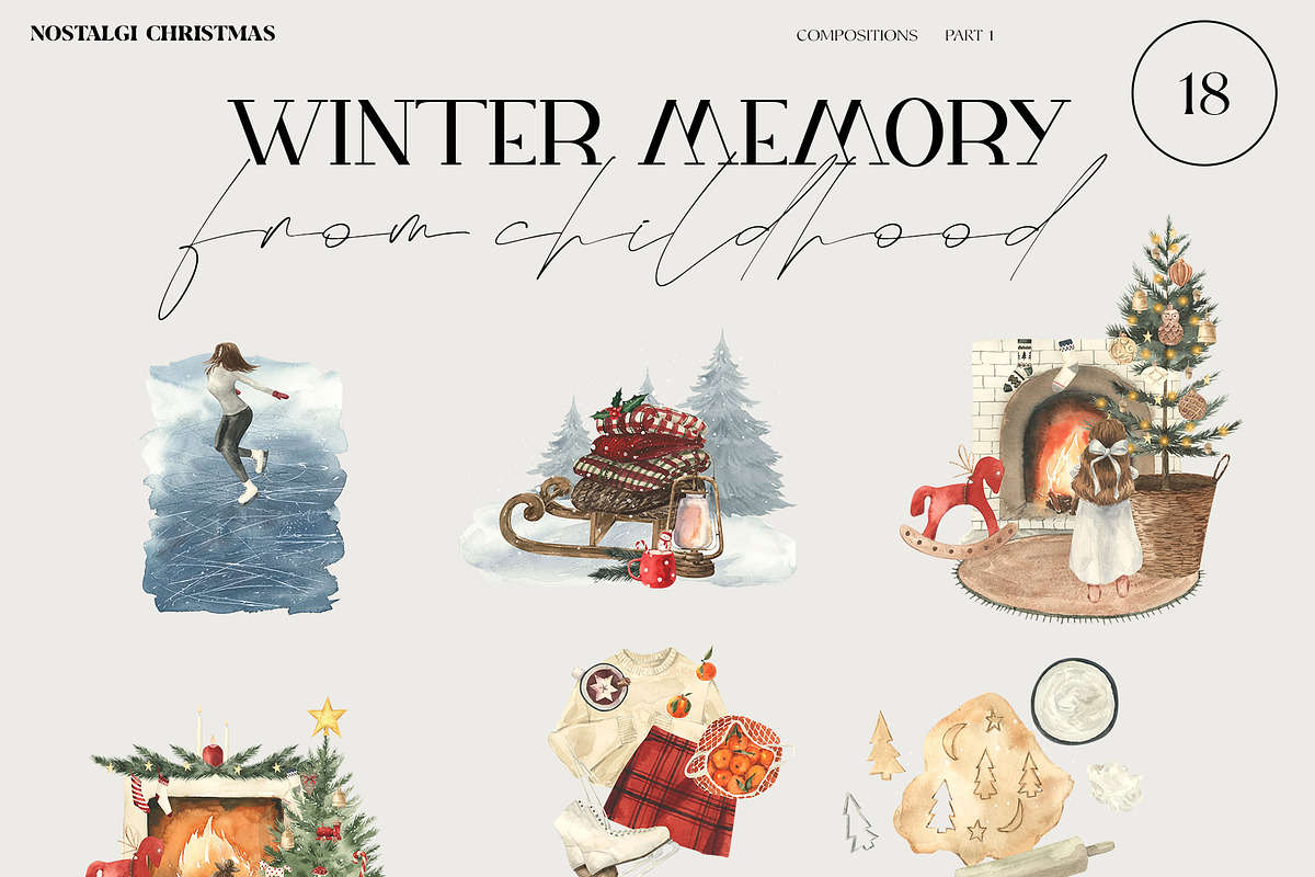 Winter memory Christmas, a Seasonal Illustration by LiChu Art (Photo 10 of 30)
