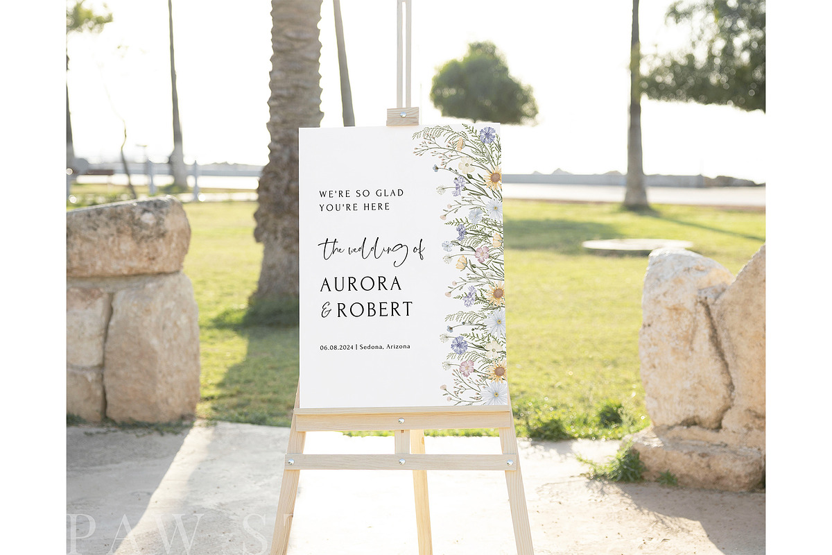 Wildflower Wedding Welcome Sign Boho, an Invitation Template by PawGraphic (Photo 3 of 8)