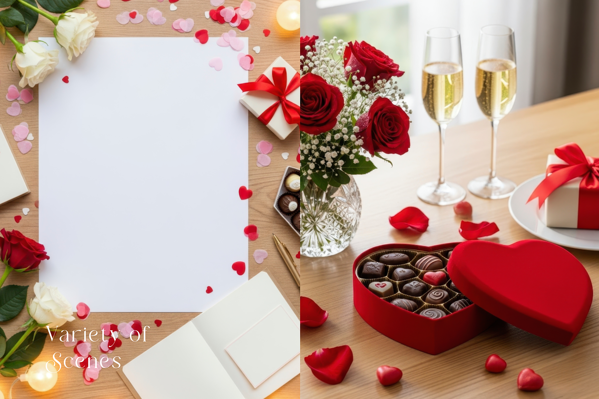 Valentine Aesthetic Desk Scene 400, a Packaging Mockup by KennedyStudio (Photo 7 of 11)