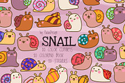Cute Kawaii Snails, an Animal Illustration by Palau (Thumbnail 1 of 12)