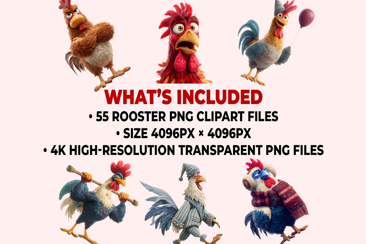 Rooster PNG Clipart Bundle, a Graphic by M9 Design (Photo 9 of 9)